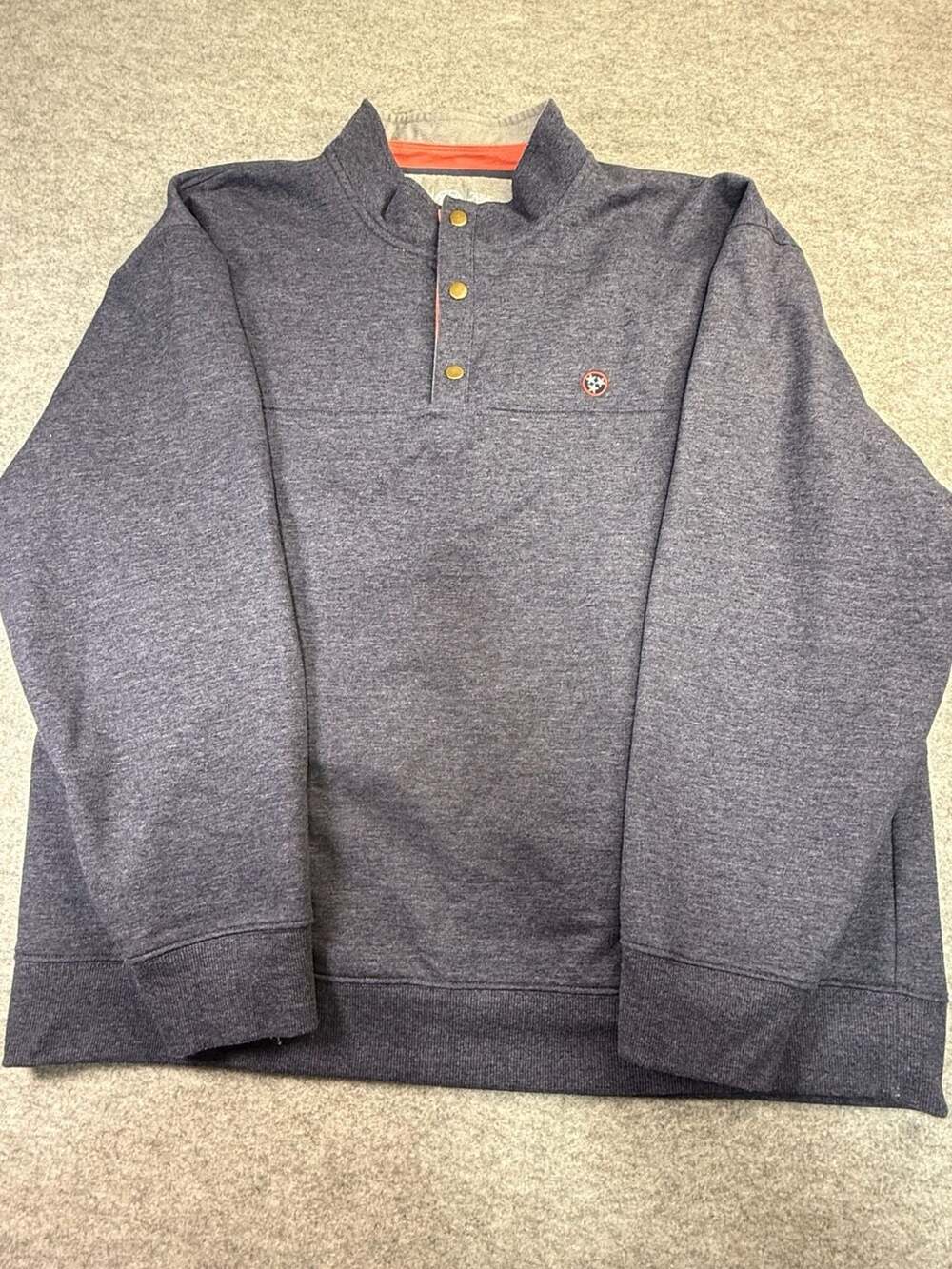 Volunteer Traditions Mens Three Star Tennessee State Emblem Snap Henley Pullover